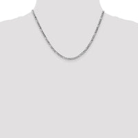 14K White Gold 18" 3.5mm Semi-Solid Figaro Chain with Lobster Clasp by IBGoodman