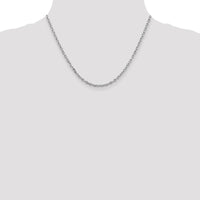14K White Gold 18" 3mm Diamond-Cut Round Open Link Cable Chain with Lobster Clasp by Oro Pregiato