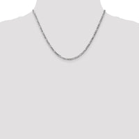 14K White Gold 18" 3mm Flat Figaro Chain with Lobster Clasp - Polished Finish by 0