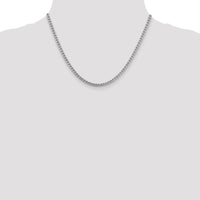 14K White Gold 18" 3mm Franco Chain Necklace with Fancy Lobster Clasp by Oro Pregiato
