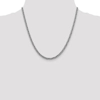 14K White Gold 18" 4.3mm Semi-Solid 3-Wire Wheat Chain with Lobster Clasp by Oro Pregiato