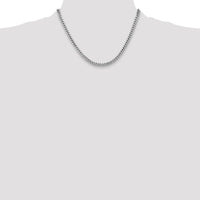 14K White Gold 18" 4.3mm Solid Miami Cuban Link Chain with Lobster Clasp by Oro Pregiato