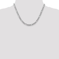 14K White Gold 18" 5.5mm Flat Figaro Chain with Lobster Clasp by 0
