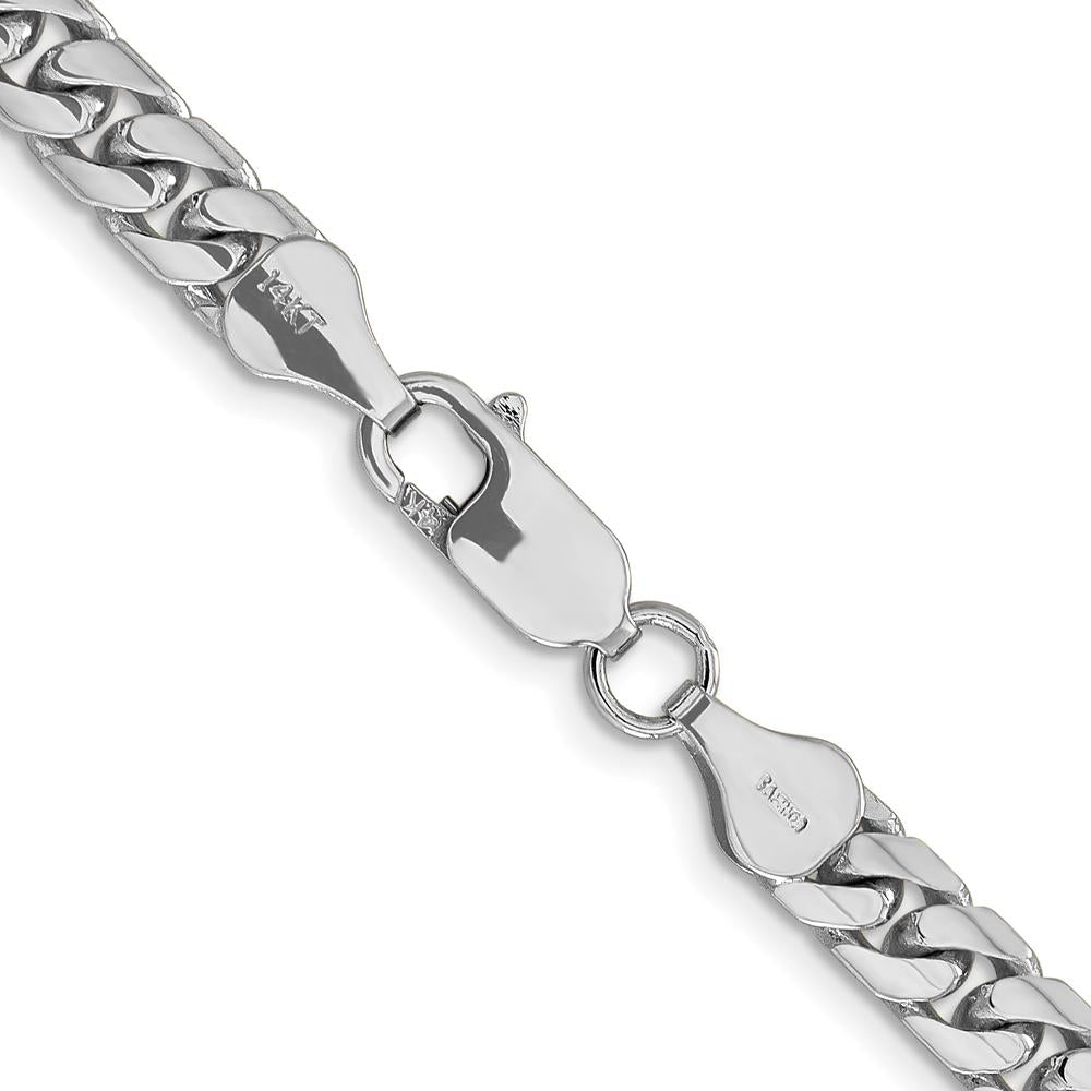 14K White Gold 18" 5.5mm Solid Miami Cuban Link Chain with Lobster Clasp by Oro Pregiato