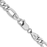 14K White Gold 18" 5.75mm Semi-Solid Figaro Chain with Lobster Clasp by Oro Pregiato