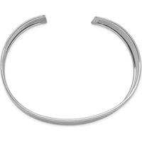 14K White Gold 18.5mm Polished Cuff Bangle Bracelet - Slip-On Solid Design by Oro Pregiato