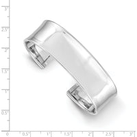 14K White Gold 18.5mm Polished Cuff Bangle Bracelet - Slip-On Solid Design by Oro Pregiato
