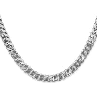 14K White Gold 18" 6.25mm Flat Beveled Curb Chain with Lobster Clasp - Polished Finish by 0