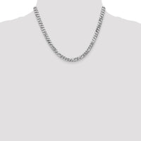 14K White Gold 18" 6.25mm Flat Beveled Curb Chain with Lobster Clasp - Polished Finish by 0