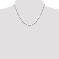 14K White Gold 18" Baby Rope Chain with Rhodium Plating - 1.1mm Width by Oro Pregiato