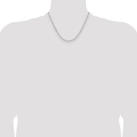 14K White Gold 18" Beveled Paperclip Chain Necklace with Lobster Clasp by Oro Pregiato