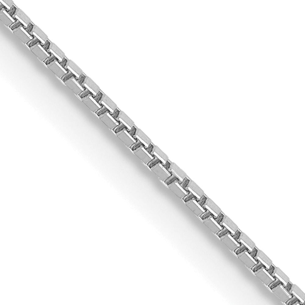 14K White Gold 18" Box Chain Necklace with Lobster Clasp - 0.9mm by Oro Pregiato
