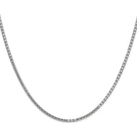 14K White Gold 18" Box Chain Necklace with Lobster Clasp - Polished Finish by Oro Pregiato