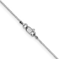 14K White Gold 18" Box Chain with Lobster Clasp - Polished Finish by Oro Pregiato