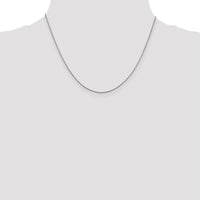 14K White Gold 18" Box Chain with Lobster Clasp - Polished Finish by Oro Pregiato