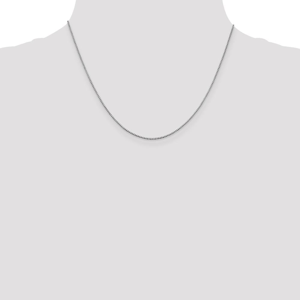 14K White Gold 18" Box Chain with Lobster Clasp - Polished Finish by Oro Pregiato