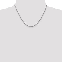 14K White Gold 18" Cable Chain Necklace with Polished Round Open Links and Lobster Clasp by Oro Pregiato