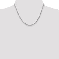 14K White Gold 18" Concave Anchor Chain Necklace - 3mm Width by 0
