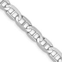14K White Gold 18" Concave Anchor Chain with Lobster Clasp - 5.25mm Width by 0