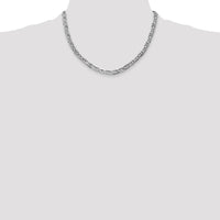 14K White Gold 18" Concave Anchor Chain with Lobster Clasp - 5.25mm Width by 0