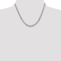 14K White Gold 18" Concave Anchor Chain with Lobster Clasp by 0