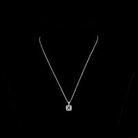 14K White Gold 18" Cushion Brilliant Cut Lab Diamond Solitaire Pendant with Hidden Accent Stones - 2.83 Carat Total Diamond Weight, IGI Certified - Covaloro Fine Jewelry