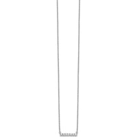 14K White Gold 18" Diamond Bar Necklace with 7 Round Diamonds - 0.035 Carat Total Diamond Weight by Monteluci Fine Jewelry