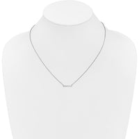 14K White Gold 18" Diamond Bar Necklace with 7 Round Diamonds - 0.035 Carat Total Diamond Weight by Monteluci Fine Jewelry