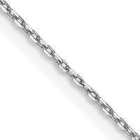 14K White Gold 18" Diamond-Cut Cable Chain Necklace - 0.8mm Width with Lobster Clasp by Oro Pregiato