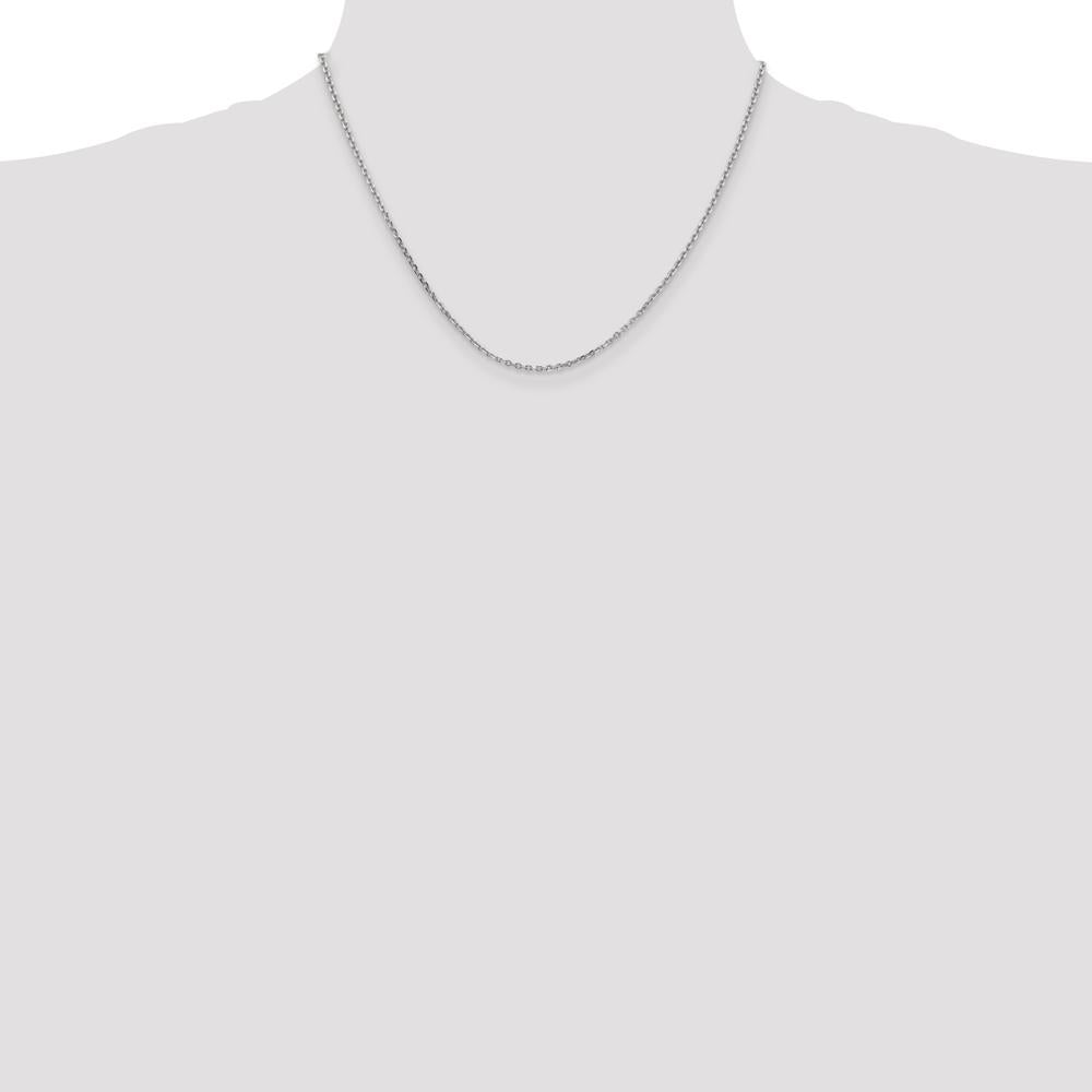 14K White Gold 18" Diamond-Cut Cable Chain Necklace with Lobster Clasp by Oro Pregiato