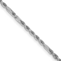 14K White Gold 18" Diamond-Cut Milano Rope Chain with Lobster Clasp - 1.8mm Width by Oro Pregiato