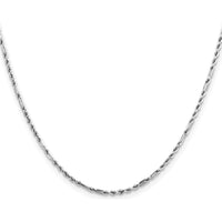 14K White Gold 18" Diamond-Cut Milano Rope Chain with Lobster Clasp - 1.8mm Width by Oro Pregiato