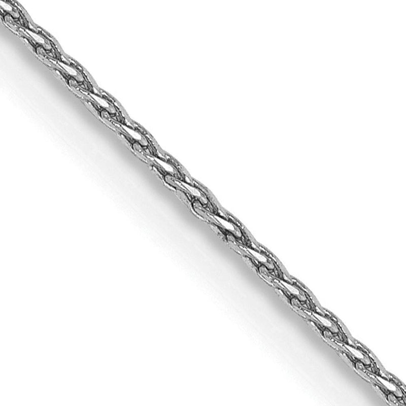 14K White Gold 18" Diamond-Cut Parisian Wheat Chain with Lobster Clasp - 0.8mm by Oro Pregiato