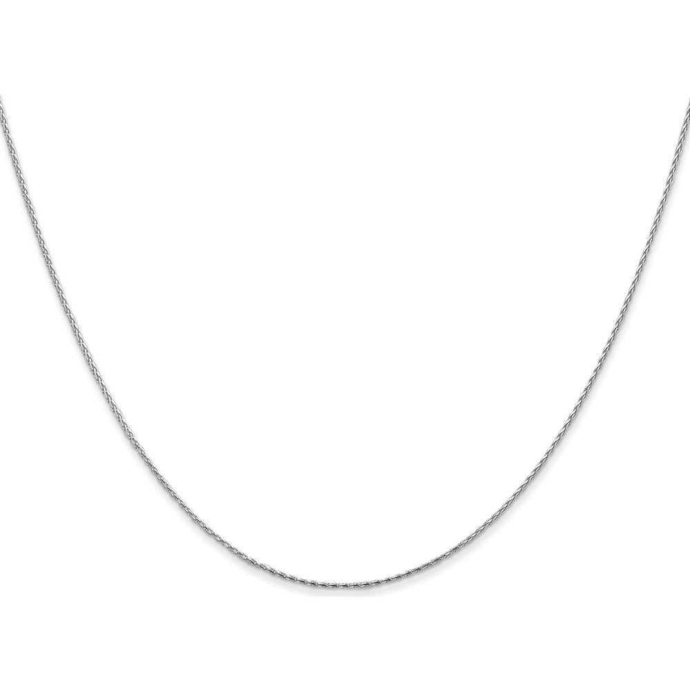 14K White Gold 18" Diamond-Cut Parisian Wheat Chain with Lobster Clasp - 0.8mm by Oro Pregiato