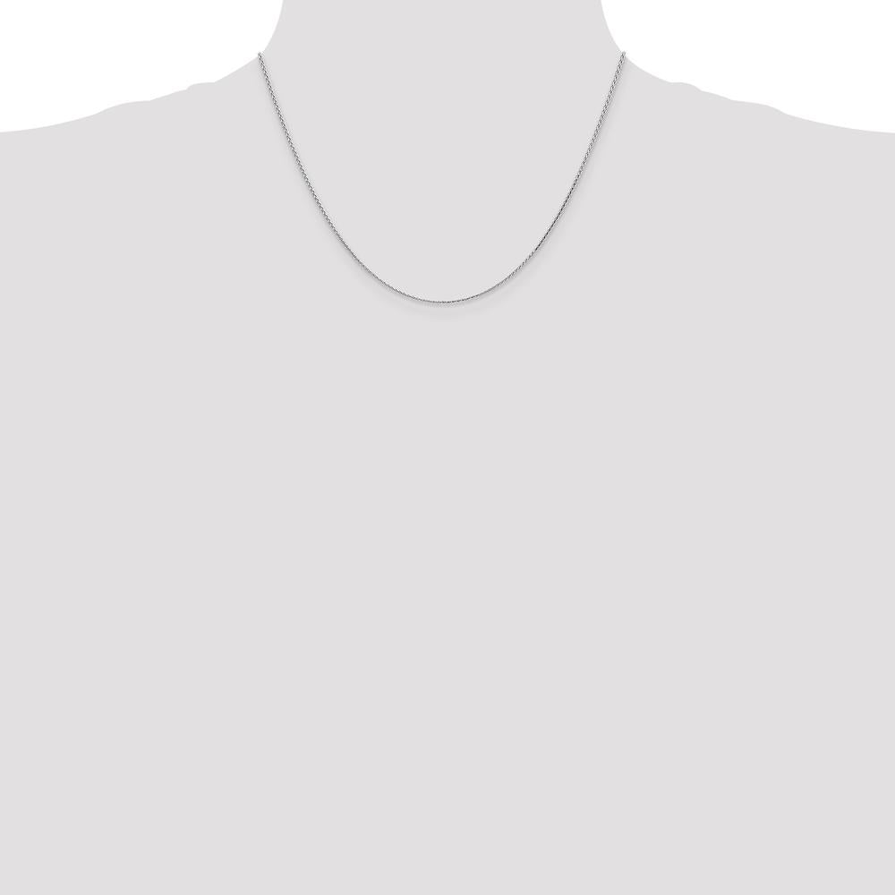 14K White Gold 18" Diamond-Cut Parisian Wheat Chain with Lobster Clasp by Oro Pregiato