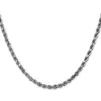 14K White Gold 18" Diamond-Cut Rope Chain with Lobster Clasp - 3.5mm Width