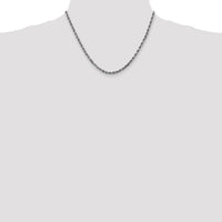 14K White Gold 18" Diamond-Cut Rope Chain with Lobster Clasp - 3.5mm Width