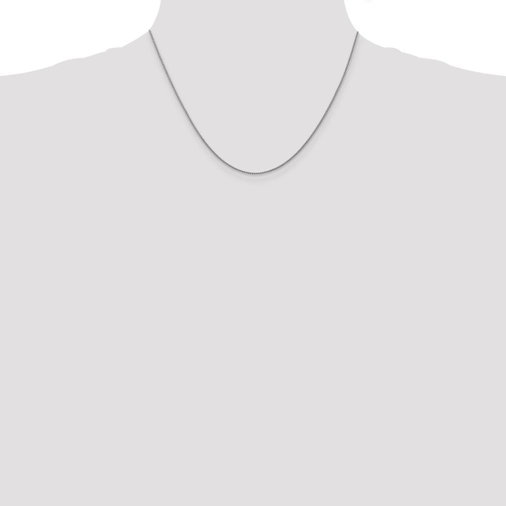 14K White Gold 18" Diamond-Cut Spiga Chain with Lobster Clasp by Oro Pregiato