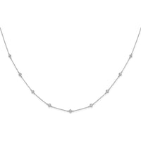 14K White Gold 18" Diamond Quatrefoil Necklace with Round Diamonds - 1/2 Carat Total Diamond Weight by Monteluci Fine Jewelry