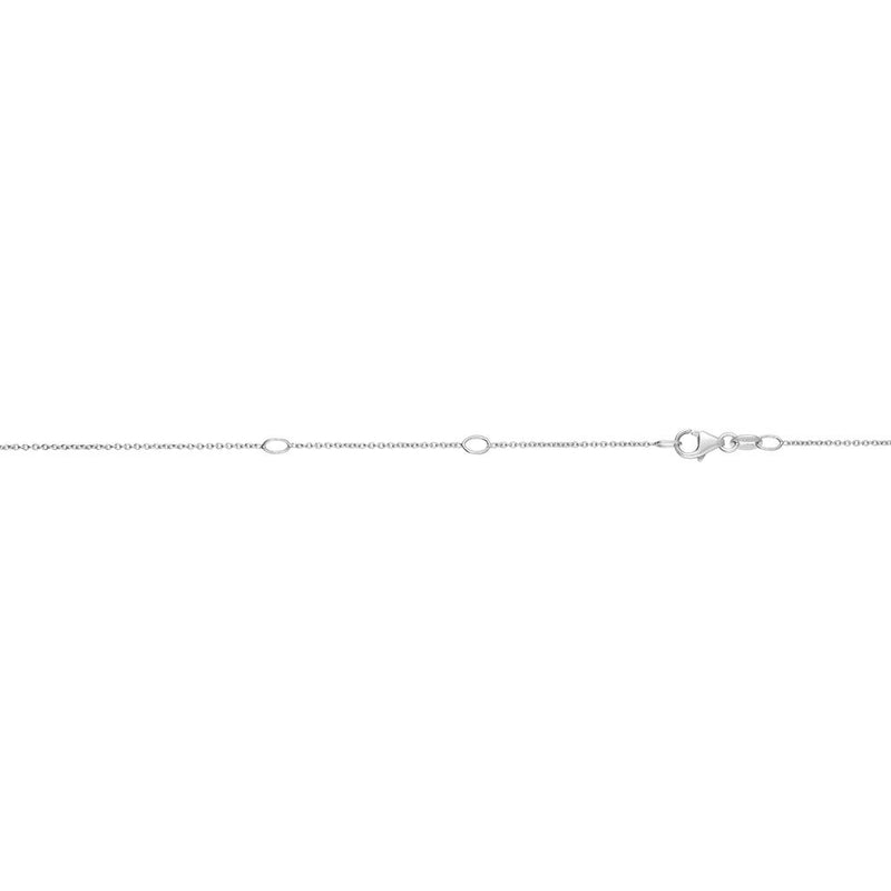 14K White Gold 18" Double Oval Extendable Cable Chain Necklace with Lobster Lock by Orozza Fine Jewelry