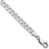 14K White Gold 18" Flat Beveled Curb Chain - 4.75mm Width, Lobster Clasp by 0