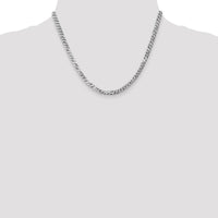 14K White Gold 18" Flat Beveled Curb Chain - 4.75mm Width, Lobster Clasp by 0