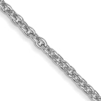 14K White Gold 18" Forzantine Cable Chain Necklace - 1.4mm Width by Oro Pregiato