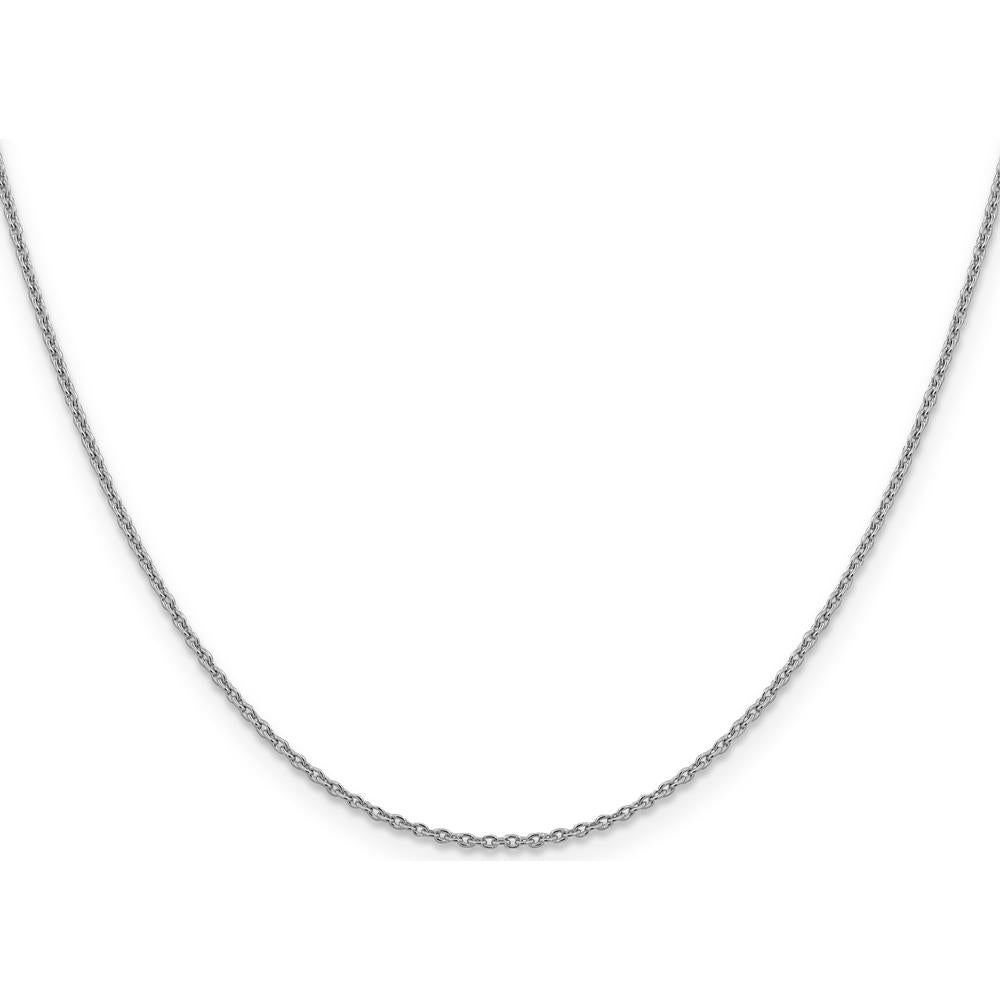 14K White Gold 18" Forzantine Cable Chain Necklace - 1.4mm Width by Oro Pregiato