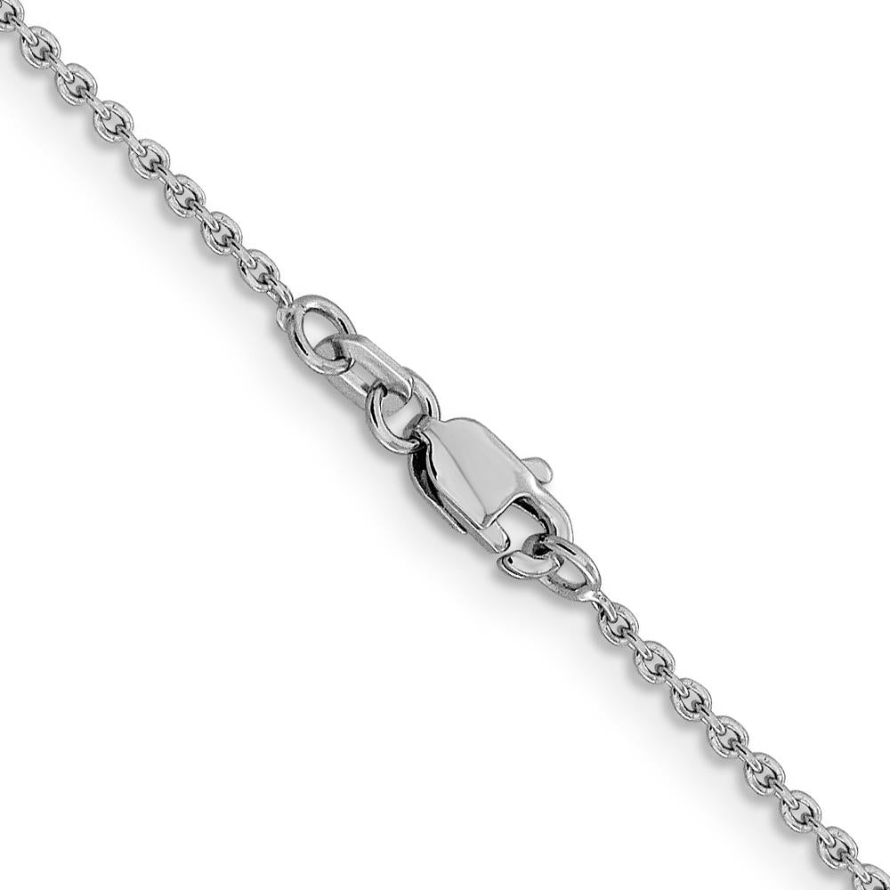 14K White Gold 18" Forzantine Cable Chain Necklace - 1.4mm Width by Oro Pregiato