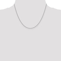 14K White Gold 18" Forzantine Cable Chain Necklace - 1.4mm Width by Oro Pregiato