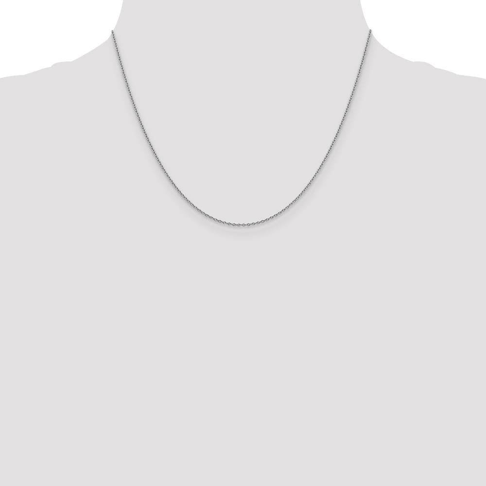 14K White Gold 18" Forzantine Cable Chain Necklace - 1.4mm Width by Oro Pregiato