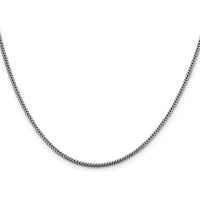 14K White Gold 18" Franco Chain with Lobster Clasp and Rhodium Plating by Oro Pregiato