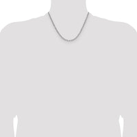 14K White Gold 18-Inch 3.7mm Semi-Solid Beveled Paperclip Chain Necklace by Oro Pregiato