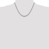 14K White Gold 18-Inch 4.25mm Solid Miami Cuban Chain Necklace with Rhodium Plating by Oro Pregiato